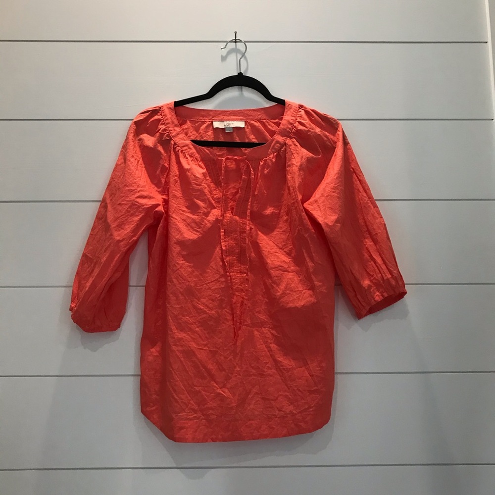 Loft. Tunic top. Beautiful, bright. Never worn.